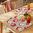 thumbnail image 4 of Red Apples Placemats Set of 8 Summer Fruits Grey Modern Art Place Mats Indoor Wipeable Table Mats Washable Cloth Dining Table Placemats for Kitchen Holiday Party Home Decor 13x19 Inch, 4 of 9