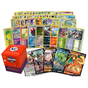 Pok mon 100 Pokemon Card Lot with Legendary Ultra Rare Cards- Bundle with a Krukcards Deck Box Included