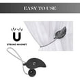 thumbnail image 3 of Evideco French Home Goods Curtain Holdbacks Set of 2 Magnetic Wooden Leaf Curtain Tiebacks - Black/Silver, 3 of 6
