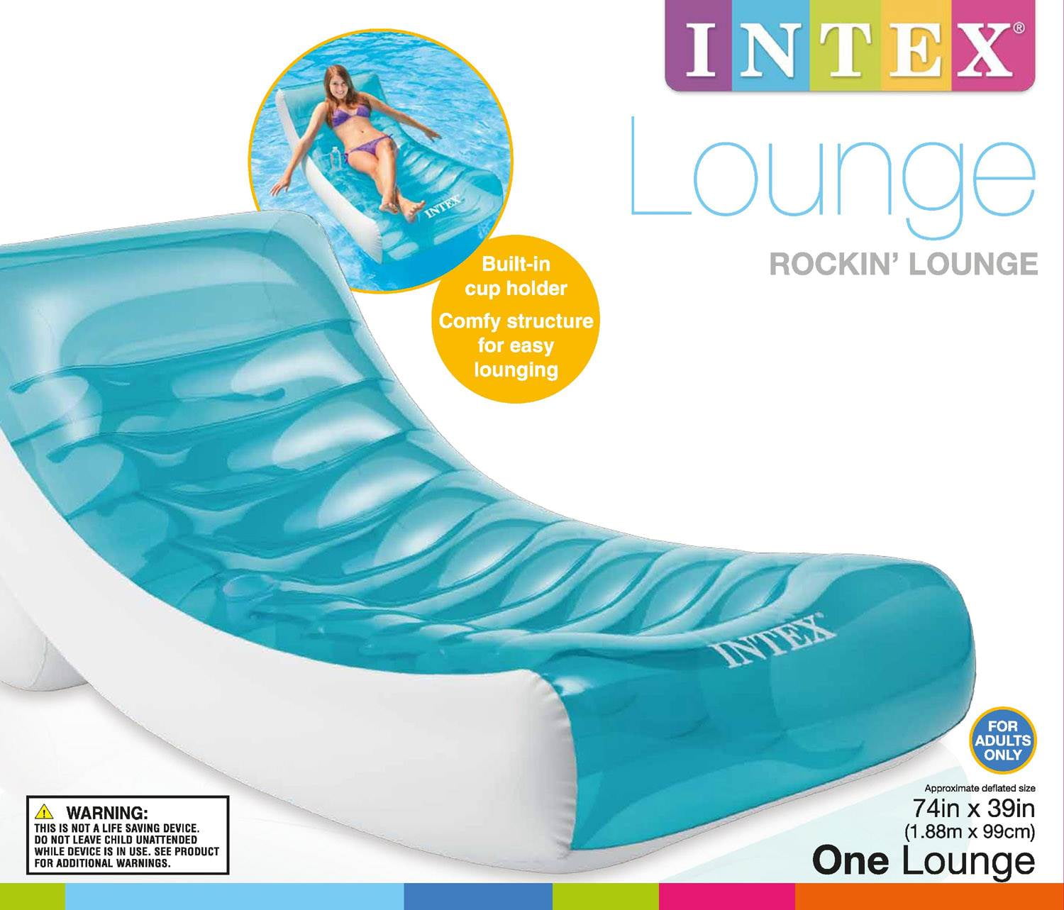 spiritueel deze Gewend aan Intex Inflatable Rockin Lounge Pool Floating Raft Chair with Cupholder (3  Pack) - Walmart.com