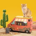 thumbnail image 6 of SMILE PAWS Large Sturdy Cardboard Cat House with Scratcher, Hot Dog Truck, 6 of 8