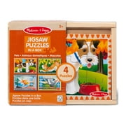 Melissa & Doug Pets 4-in-1 Wooden Jigsaw Puzzles in a Storage Box (48 pcs) - FSC Certified