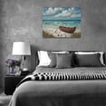 thumbnail image 6 of Beach Decor Wall Art Coastal Ocean Waves Boat Pictures Wall Decor Vintage Nature Nautical Canvas Prints Seagull Seascape Artwork Decorations Framed for Bathroon Living Room Bedroom Office 16 x 12 inch, 6 of 6