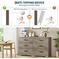 thumbnail image 7 of Garvee 6 Drawers Dresser, Modern Closet Dressers Chest of Drawers with Metal Handle, Wooden Dresser Organizer for Bedroom, Living Room, Hallway, Gray, 7 of 7