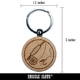 thumbnail image 2 of Fly Fishing Rod Reel and Lure Bait Round Keychain Charm Tag - Engraved Wood, 2 of 6