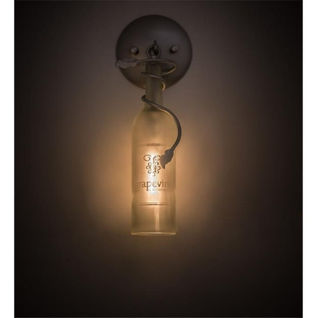 Meyda 172470 5W Personalized Grapevine Wine Shop Wall Sconce, Clear & Sandblasted with Custom Etch