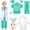 Green, variant on Doctor Costume for Kids, Nurse Scrub Set Doctor Coat with with Lab Coat Halloween Party Dress Up for Girls Age 8-12 Years