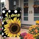 thumbnail image 2 of Bandera de jardín de arpillera con diseño de margaritas y girasoles, de doble cara, de 30 x 45 cm, ideal para decoración de exteriores, color negro (girasol), 2 of 6