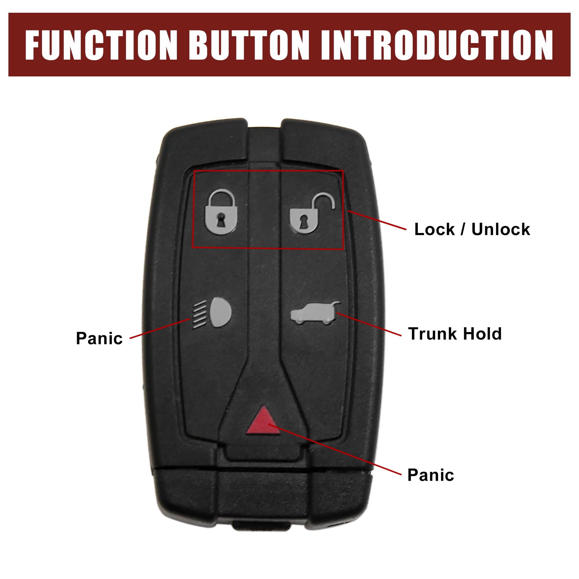 Black 5 Buttons Flip Folding Uncut Key Remote Fob Clicker Case Shell for Land Rover