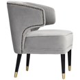 thumbnail image 6 of 55 Downing Street Caroline 24" Wide Gray Velvet Pleat Modern Armchair, 6 of 9