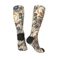 thumbnail image 4 of Balery Floral With Birds And Fantasy Flowers Printed Novelty Socks Men's Women's Crew Socks Sports Socks Knee High Socks Cotton Socks Quirky and Cool Socks, 4 of 9