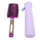 thumbnail image 2 of Cepillo desenredante para el cabello, dientes redondeados, huecos, para uso en seco y húmedo, peine curvo con ventilación y botella rociadora, color rosa, 2 of 14