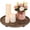 Brown, variant on Hanobe Rustic Wooden Tray with Feet,Decorative Tray Decor Farmhouse Wood Tabletop Riser Decor , 11" White