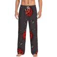 thumbnail image 2 of Lsque Red Ladybugs Print Men's Pajama Pants, Lounge Pant - Comfortable Home Wear,Elastic Waistband, Stylish Design-X-Large, 2 of 9