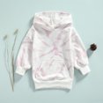 thumbnail image 2 of Bagilaanoe Toddler Baby Girl Hooded Sweatshirt Dress Tie-dye Long Sleeve Pullover 12M 18M 24M 3T 4T 5T Kids Casual Loose Fit Tops, 2 of 8