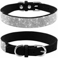 thumbnail image 1 of Collar para perro con pedrería, en piel sintética suave, talla XS, negro -, 1 of 5