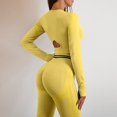 thumbnail image 5 of UDAUDU 2 Piece Workout Set for Women 2026 Seamless Ribbed Crop Top And Leggings Yoga Running Activewear Yellow M, 5 of 6