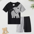 thumbnail image 2 of TOWED22 Toddler Kid Boy Casual Clothes 2-3 Years 2Pcs Outfits Short Sleeve T-Shirt and Elastic Shorts Dinosaur(Grey,2-3 Y), 2 of 5