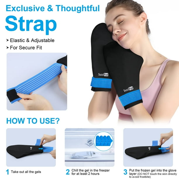 SuzziPad Cold Therapy Socks & Hand Ice Pack, Cold Gloves for