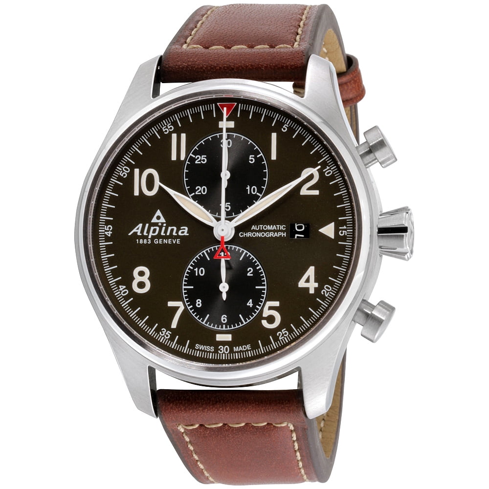Alpina Startimer Pilot Matte Military Green Dial Automatic Mens Chronograph  Watch AL-725GR4S6 - Walmart.com