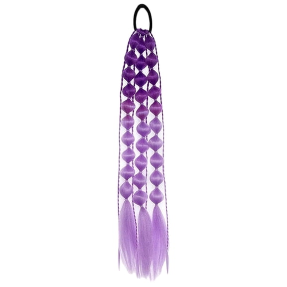 Colorful Synthetic Ponytail Extensions - 24 Inch Lightweight Braided Hairpieces for Festivals and Raves - Ideal for Girls Hair Day