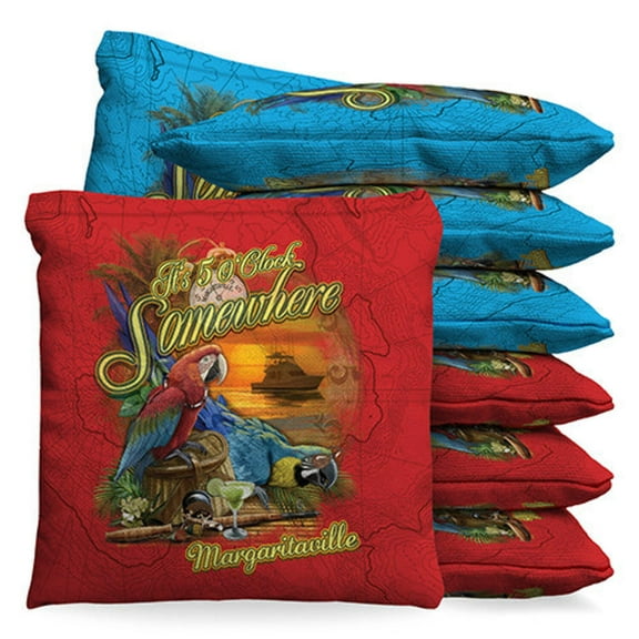 Margaritaville 5 O'Clock Sunset Cornhole 1LB Bean Bag Toss Bags Set (set of 8)