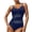 Navy, variant on WREESH Women's Mesh One Piece Swimsuit Fashion V-Neck Tummy Control Slim Bathing Suit Adjustable Straps Swimwear Olive Green