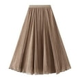 thumbnail image 1 of Aocisk Jupe de Danse Mi-Longue pour Femmes, Taille Haute, Design Réversible avec Maille pour Fête et Performance, Kaki, Taille Unique, 1 of 8