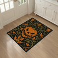 thumbnail image 3 of ODIKA 3'x5' Washable Area Rug Orange Black Pumpkin and Foliage Ornate Design Elegant Seasonal Motif with Symmetrical for Hallway, Laundry Room, Non-Slip, Flatweave, Easy Care, 3 of 7