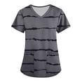 thumbnail image 1 of Birdeem Womens Fashion Short Sleeve V-Neck Tops Working Uniform Printing Pocket Blouse Tops, 1 of 1