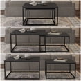thumbnail image 3 of Chnnmbrn Coffee Tables, 2 Piece Set Square Nesting Table for Living Room, Black, 3 of 6