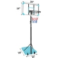 thumbnail image 2 of Alvantor 28in Basketball Goal Portable Basketball System Height Adjustable 5.6ft to 7ft with Stable Base and Wheels for Outdoor/Indoor Blue, 2 of 8