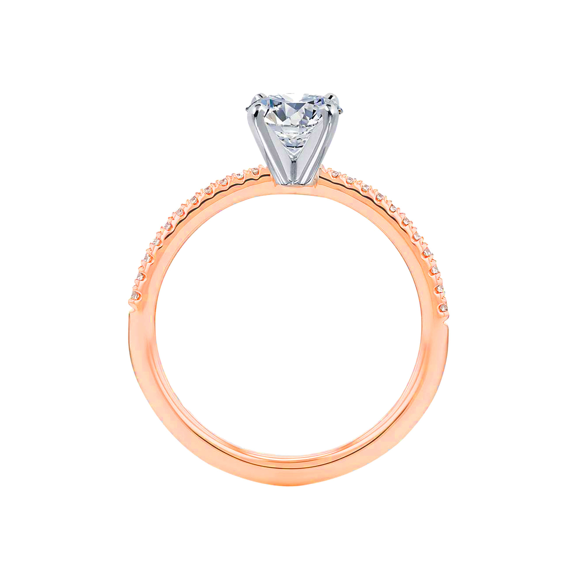 Arista 2.00 Carat T.W. Round Swarovski Diamonds White Solitaire Engagement Ring in Pink Plated Sterling Silver