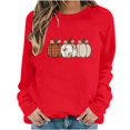 thumbnail image 3 of VKOYWKM Women's Halloween Graphic Sweatshirt Spooky Season Print Pullover Top Cute Crewneck Sweatshirt Oversized Long Sleeve Fall Sweatshirts, 3 of 7
