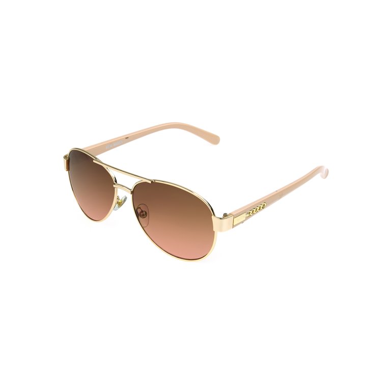  Steve Madden Gafas de sol de aviador orientadas al detalle para  mujer, dorado, 2.520 in, Oro : Ropa, Zapatos y Joyería