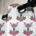 thumbnail image 3 of Ambesonne Tattoo Grommet Curtain, Deer Accessories Peonies, 50" x 72", Mauve Coral Green, 3 of 6