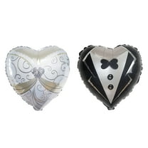Efavormart 20" Heart Shape Wedding Groom Tuxedo and Bride Dress Air Helium Mylar Foil Balloons Set