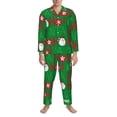 thumbnail image 3 of Fotbe Cute Santa Pattern Long Sleeve Pajama Set for Men,Sleepwear Set,2-piece Loungewear Set,Soft PJs Comfy Nightwear with Pockets-Large, 3 of 7
