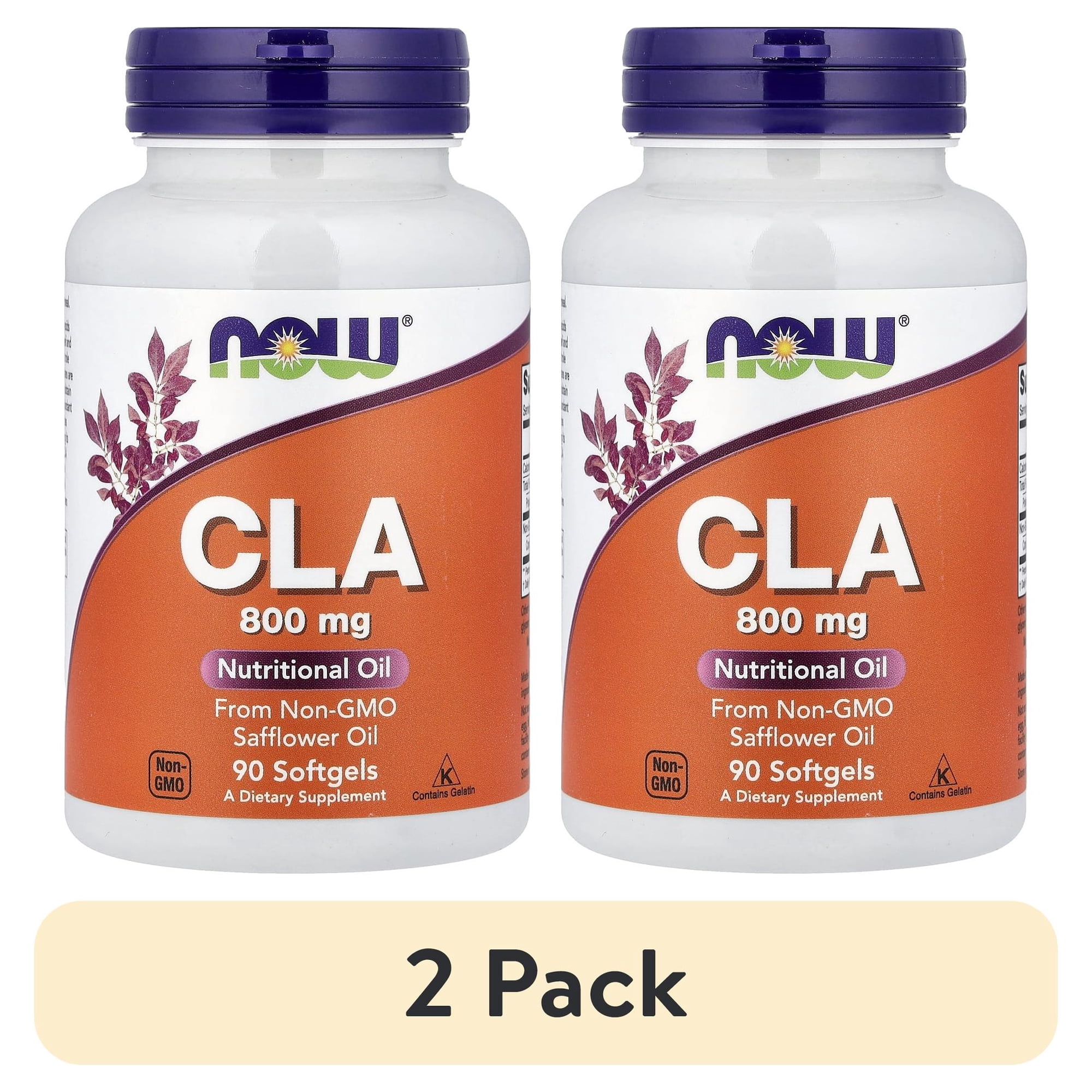 (2 pack) NOW Foods CLA 800 mg Weight Loss Softgels, 90 Ct