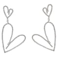 thumbnail image 4 of SEWCHICS Heart Shaped Dangling Earrings Silver 1 Pair 2.8x0.6in, 4 of 8