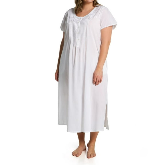 Women's La Cera 1275GX Plus 100% Cotton Woven Lace Applique Ballet Gown (White 1X)