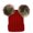 Red, variant on LIZENG Toddler Knitted Wool Cap Double Cap Cap Plush Hat Brimmed Hat Child