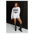 thumbnail image 3 of Women's Gameday Couture  White Las Vegas Raiders Swift Strike Essential Oversized Long Sleeve T-Shirt, 3 of 4