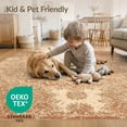 thumbnail image 4 of ODIKA Shaped Solid Boho Circle Featuring Ornamental Detailing Border Pet Friendly & Kids Safe Play for Playroom, Bedroom, Reading Nook, 4 of 7
