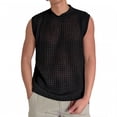 thumbnail image 2 of Kalauyu Sleeveless Hollow Mesh Knit Tank Tops for Men Round Neck Perforated Breathable Casual Summer Beach Tops, 2 of 5