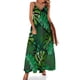 thumbnail image 1 of Vestido de hojas verdes con piñas de Navidad, vestido largo sexy con tirantes, estilo callejero, vestidos largos informales, vestidos de primavera con cuello en V y gran tamaño, 1 of 7
