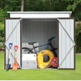 thumbnail image 1 of Storage Shed 6FT X 4FT, Outdoor Shed Garden Storage Shed Metal with Lockable Doors and Foundation Frame, Bike Shed for Patio Lawn Backyard Trash Cans, 1 of 9