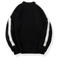 thumbnail image 4 of kakina CMSX Mens Oversized Vintage Knitted Sweater Clearance,Casual Solid Color Side Striped Long Sleeve Sweater Woven Crewneck Pullover Knitted Sweater, 4 of 4
