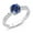 Created Sapphire, variant on 1.24 Ct Round Red Garnet Rhodium Plated Ring
