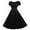 Black, variant on Women's Short Sleeve Dresses Square Neck Retro 60s Swing Elastic Waist Cinching Solid Color Summer Casual Sundress